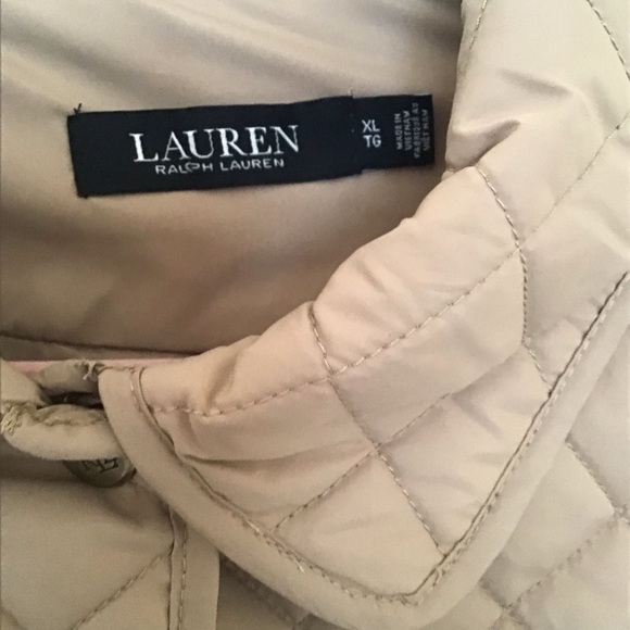 Ralph Lauren quilted crested logo jacket tan XL - Picture 8 of 9